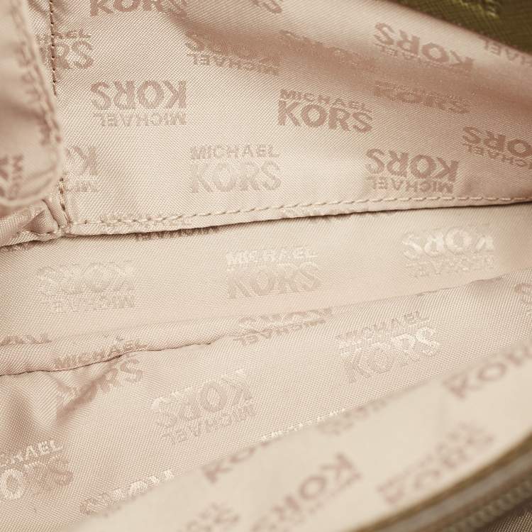 Pre Owned Michael Kors Green Leather Medium EW Susannah Embellished Tote