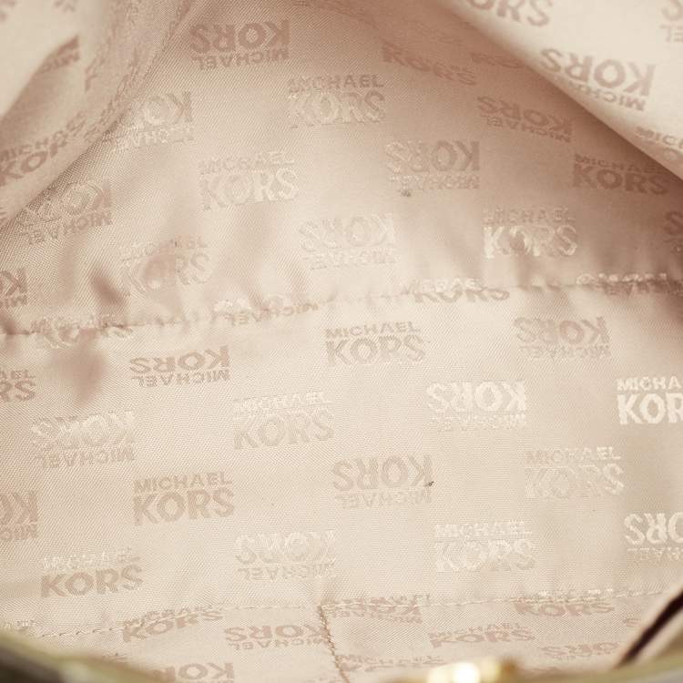 Pre Owned Michael Kors Green Leather Medium EW Susannah Embellished Tote