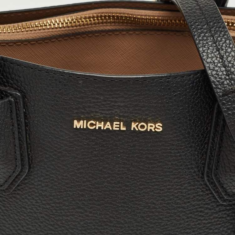 Pre Owned Michael Kors Black Leather Large Mercer Tote