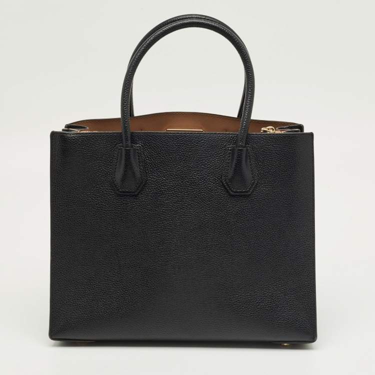 Pre Owned Michael Kors Black Leather Large Mercer Tote