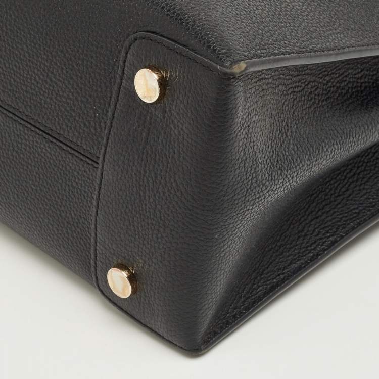 Pre Owned Michael Kors Black Leather Large Mercer Tote