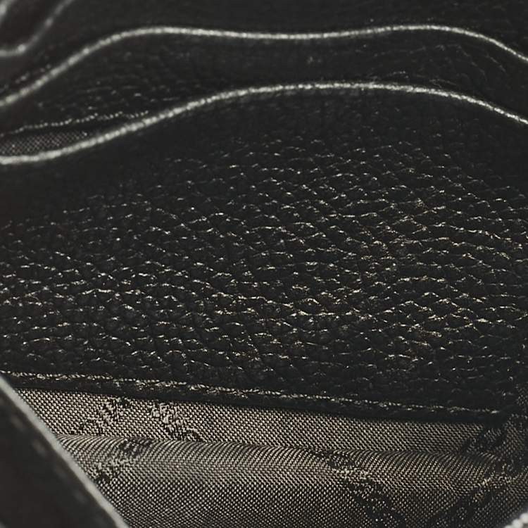 Pre Owned Michael Kors Black Leather Mott Wallet on Strap