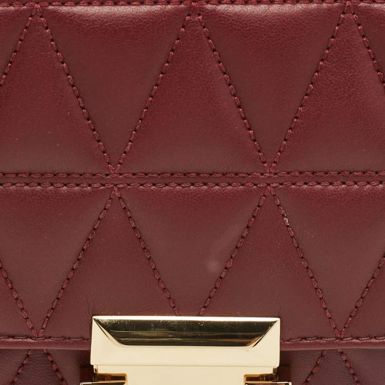 مملوكة مسبقًا Michael Kors Burgundy Quilted Leather Small Sloan Shoulder Bag