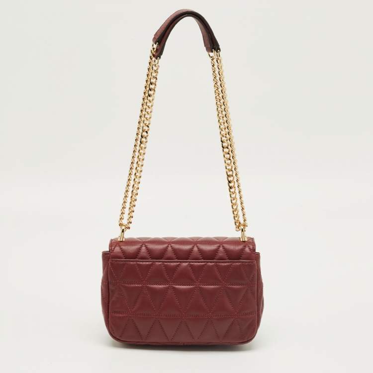 مملوكة مسبقًا Michael Kors Burgundy Quilted Leather Small Sloan Shoulder Bag