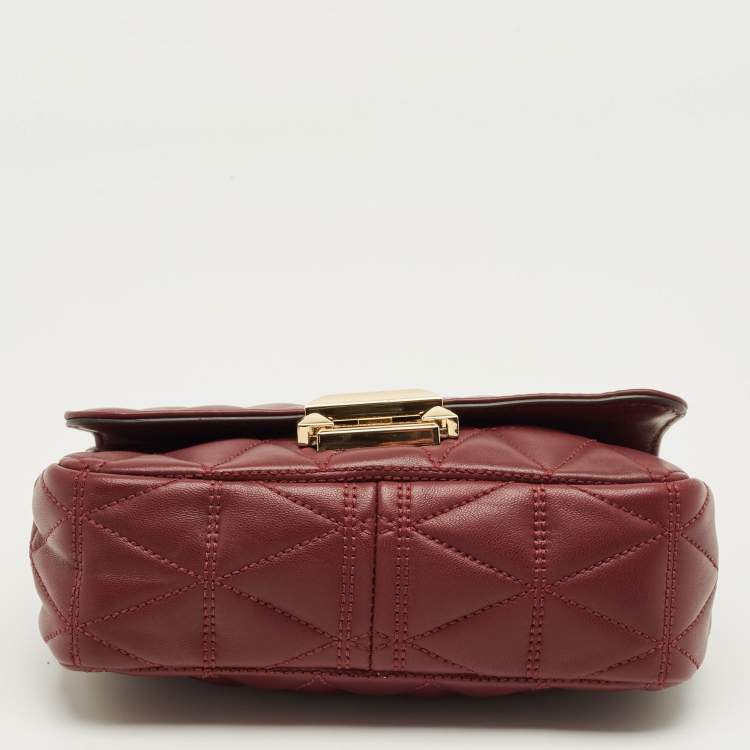 مملوكة مسبقًا Michael Kors Burgundy Quilted Leather Small Sloan Shoulder Bag