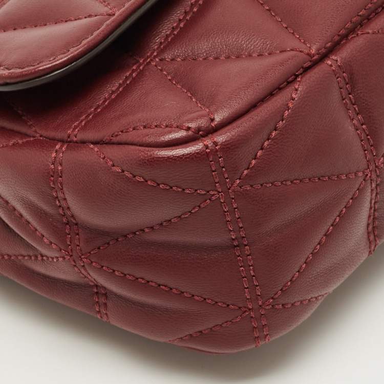 مملوكة مسبقًا Michael Kors Burgundy Quilted Leather Small Sloan Shoulder Bag