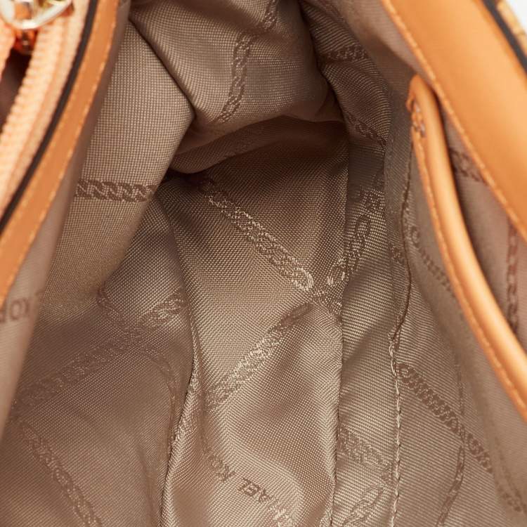 Pre Owned Michael Kors Cream/Black Python Embossed Leather Large Soho Shoulder Bag