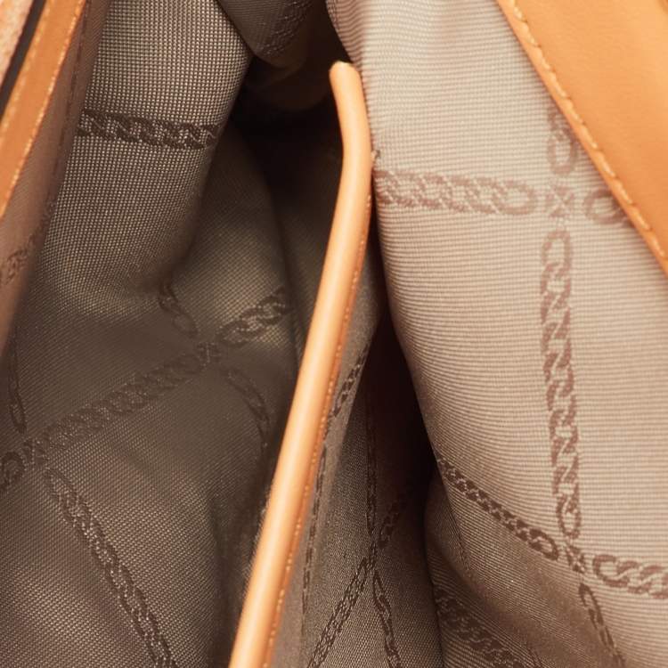 Pre Owned Michael Kors Cream/Black Python Embossed Leather Large Soho Shoulder Bag