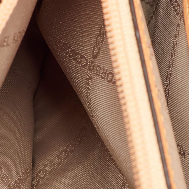 Pre Owned Michael Kors Cream/Black Python Embossed Leather Large Soho Shoulder Bag