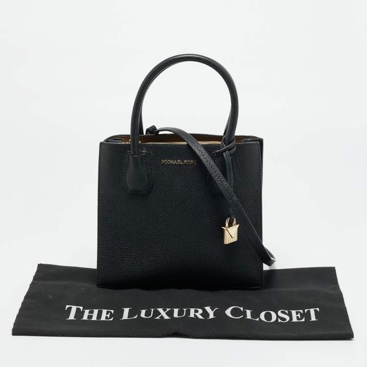 Pre Owned Michael Kors Black Leather Small Mercer Tote