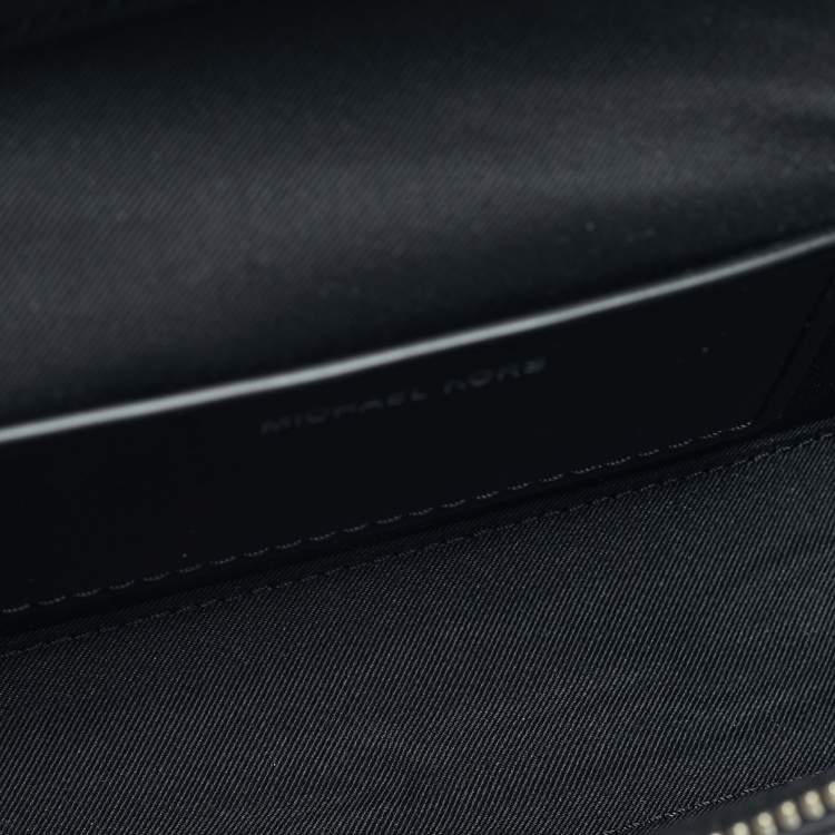 مملوكة مسبقًا Michael Kors Black Croc Embossed Leather Jana Top Handle Bag