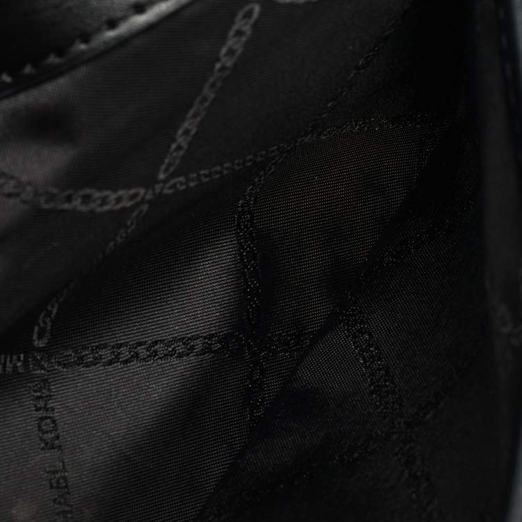 Pre Owned Michael Kors Izzy Large Black Leather Chain Clutch