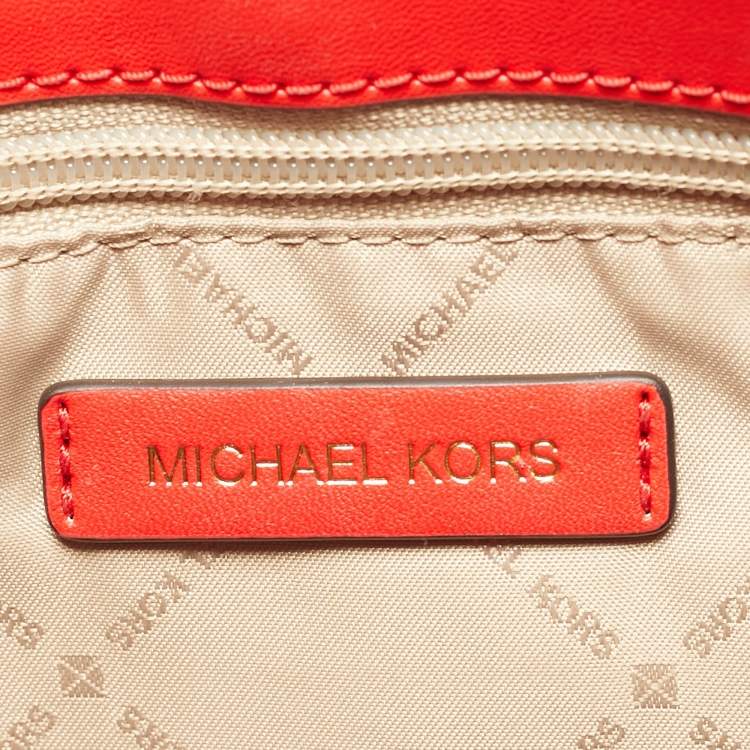 Pre Owned Michael Kors Emilia Large Red Leather Tote