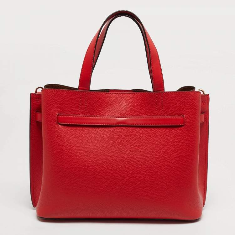 Pre Owned Michael Kors Emilia Large Red Leather Tote