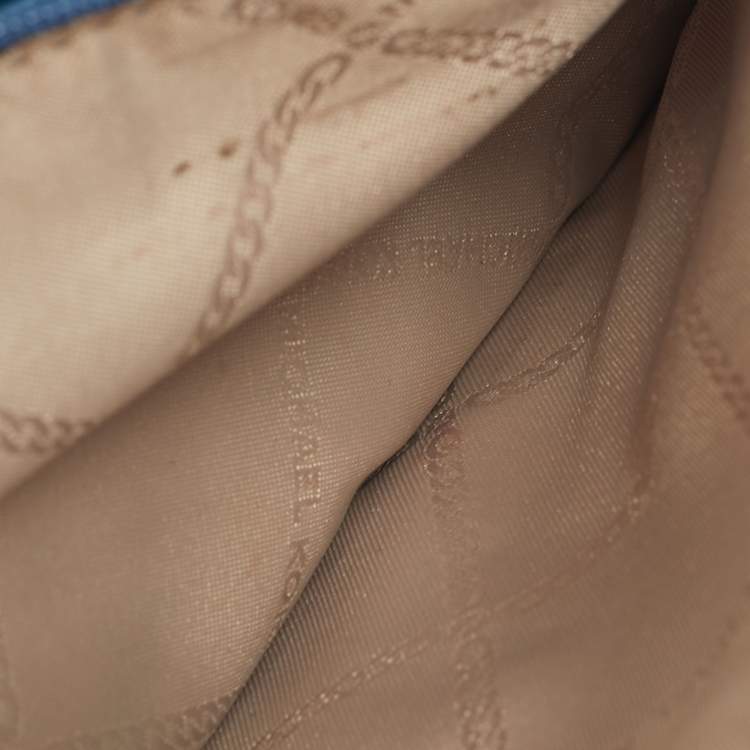 Pre Owned Michael Kors Mott Blue Leather Phone Crossbody Bag