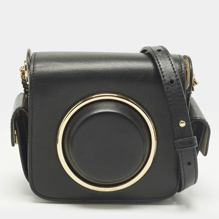 Pre Owned Michael Kors Scout Black Leather Camera Bag
