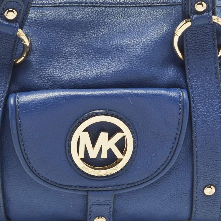Pre Owned Michael Kors Fulton Blue Leather Satchel