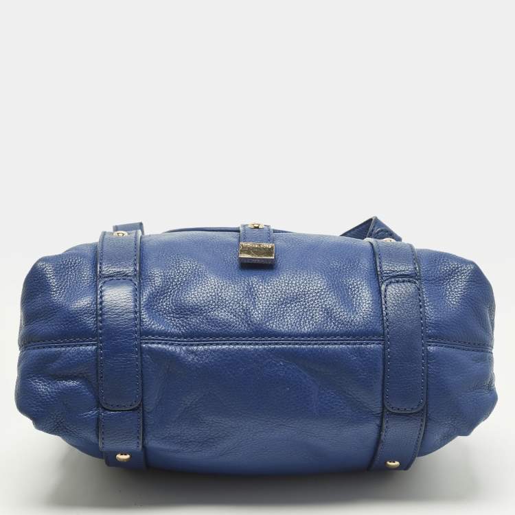 Pre Owned Michael Kors Fulton Blue Leather Satchel