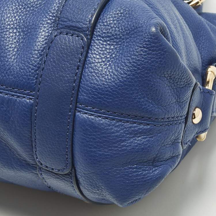 Pre Owned Michael Kors Fulton Blue Leather Satchel