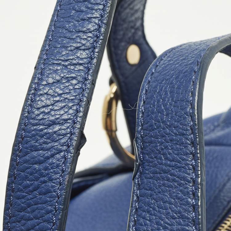 Pre Owned Michael Kors Fulton Blue Leather Satchel