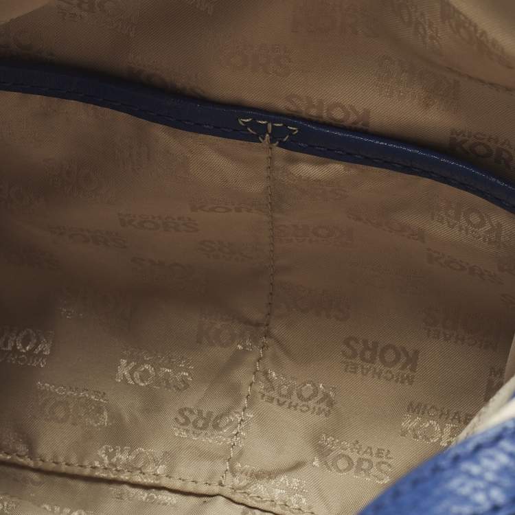 Pre Owned Michael Kors Fulton Blue Leather Satchel