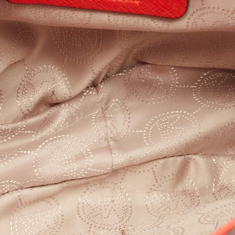 Pre Owned Michael Kors Hamilton Flap Red Leather Messenger Bag