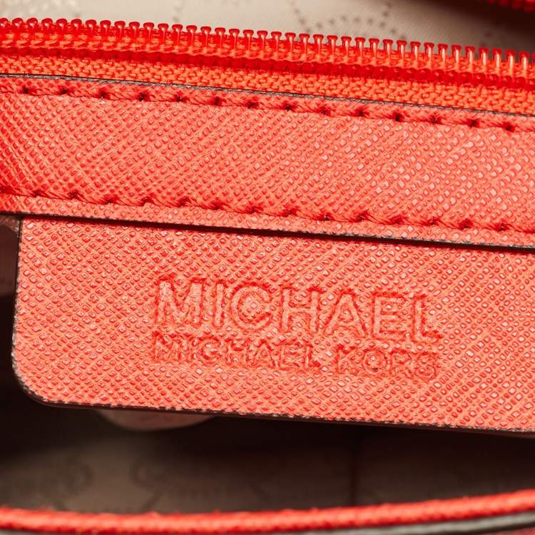 Pre Owned Michael Kors Hamilton Flap Red Leather Messenger Bag