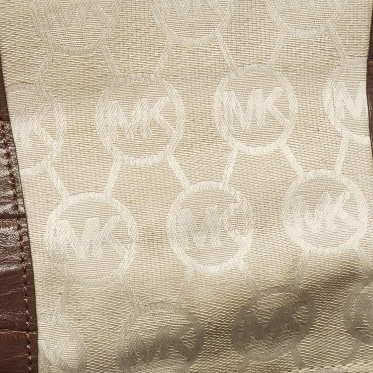 Pre Owned Michael Kors Saddle Dark Brown Croc Embossed Leather Crossbody Bag