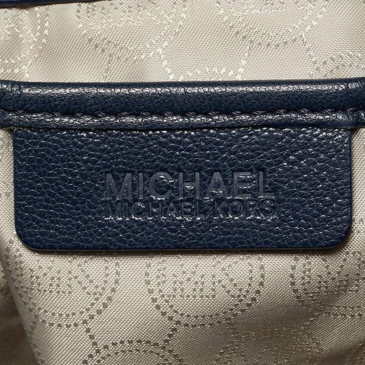 Pre Owned Michael Kors Edie Navy Blue Leather Hobo