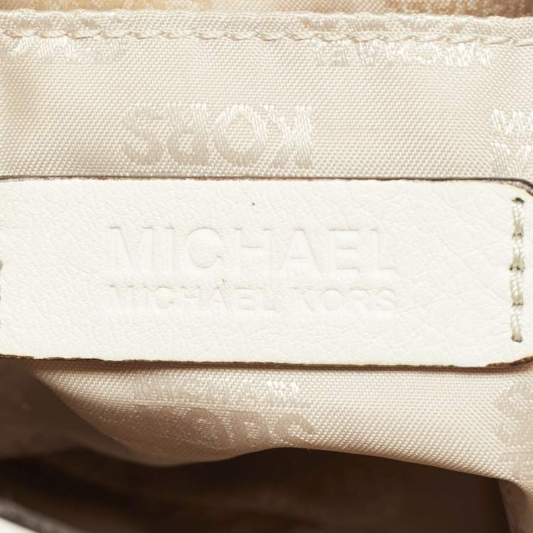 Pre Owned Michael Kors Off White Leather Hobo