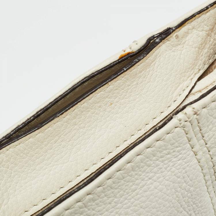 Pre Owned Michael Kors Off White Leather Hobo