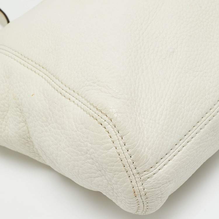 Pre Owned Michael Kors Off White Leather Hobo