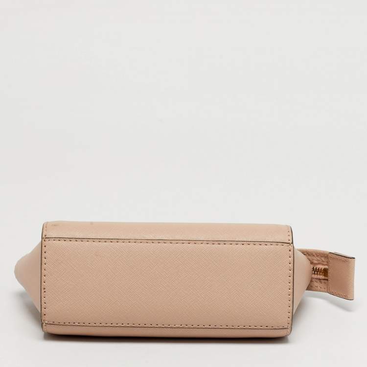 Pre Owned Michael Kors Selma Mini Blush Pink Saffiano Leather Crossbody Bag