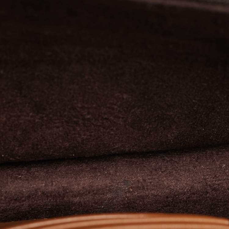 Pre Owned Michael Kors Greenwich Medium Signature Brown Coated Canvas and Leather Top Handle Bag