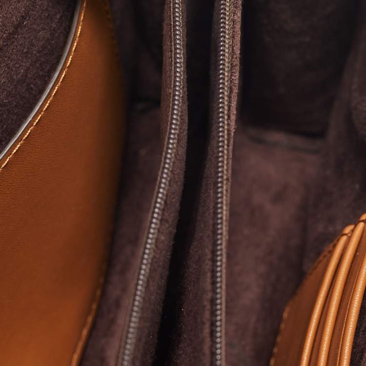 Pre Owned Michael Kors Greenwich Medium Signature Brown Coated Canvas and Leather Top Handle Bag