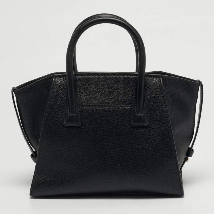 Pre Owned Michael Kors Avril Small Black Leather Satchel