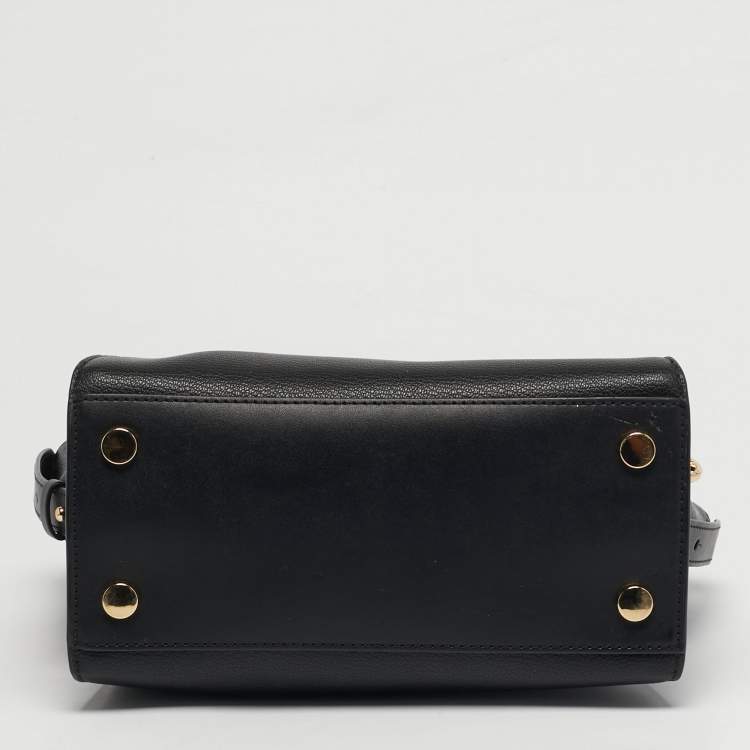 Pre Owned Michael Kors Avril Small Black Leather Satchel