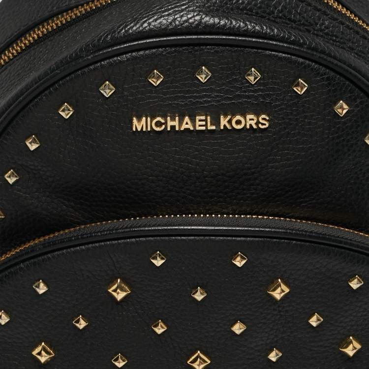 مملوكة مسبقًا Michael Kors Studded Abbey Black Leather Backpack