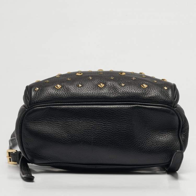 مملوكة مسبقًا Michael Kors Studded Abbey Black Leather Backpack