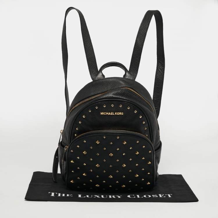مملوكة مسبقًا Michael Kors Studded Abbey Black Leather Backpack