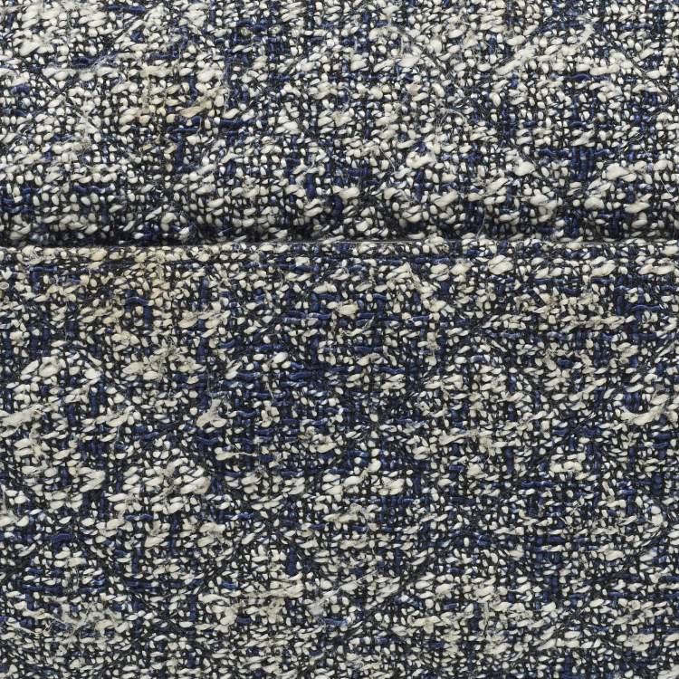 Pre Owned Michael Kors Sloan Navy Blue Quilted Tweed Shoulder Bag