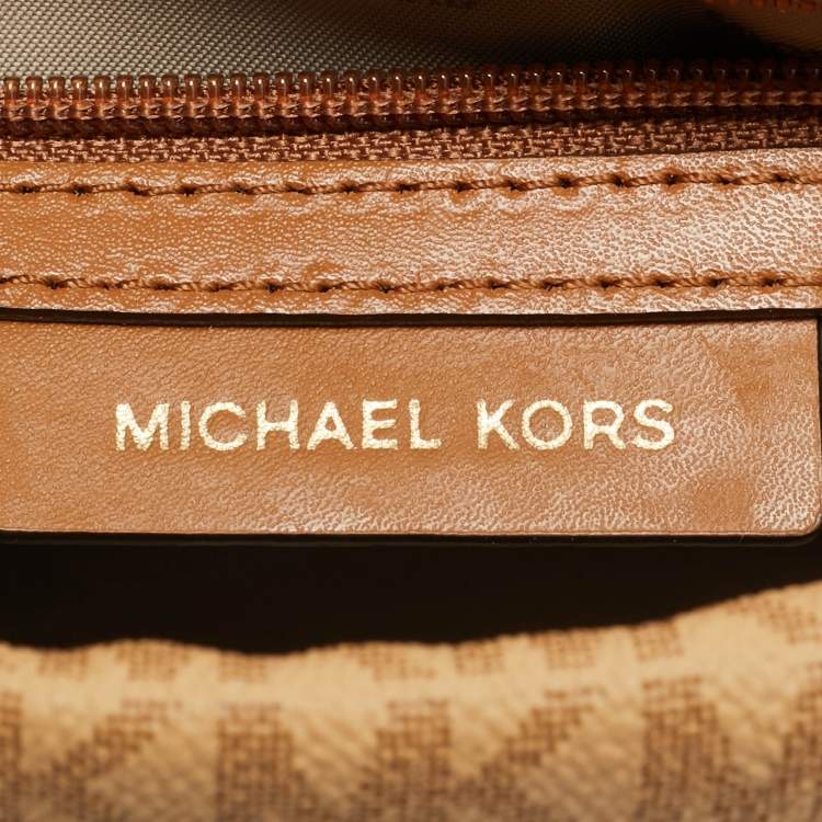 مملوكة مسبقًا Michael Kors Sloan Flap Brown Signature Coated Canvas and Leather Top Handle Bag