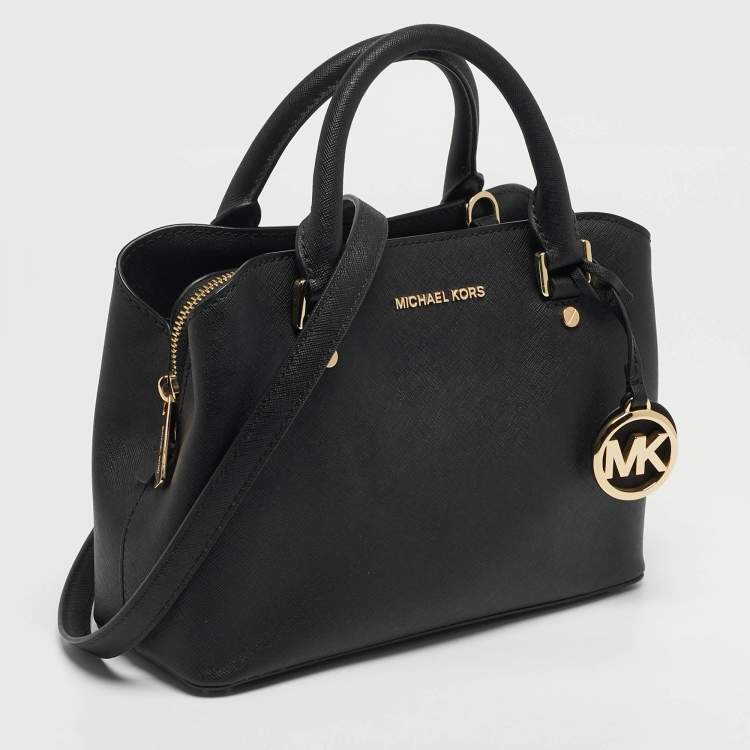 Pre Owned Michael Kors Savannah Black Leather Satchel
