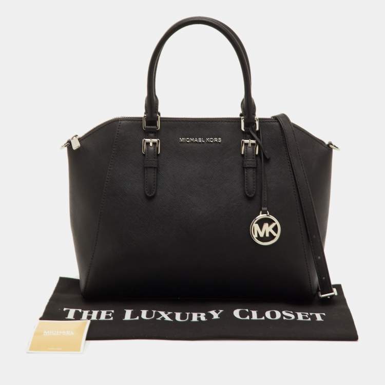 Pre Owned Michael Kors Ciara Black Leather Satchel