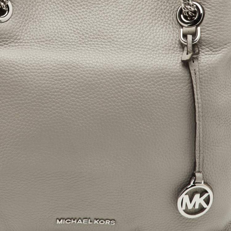 Pre Owned Michael Kors Jet Set Grey Leather Shoulder Bag