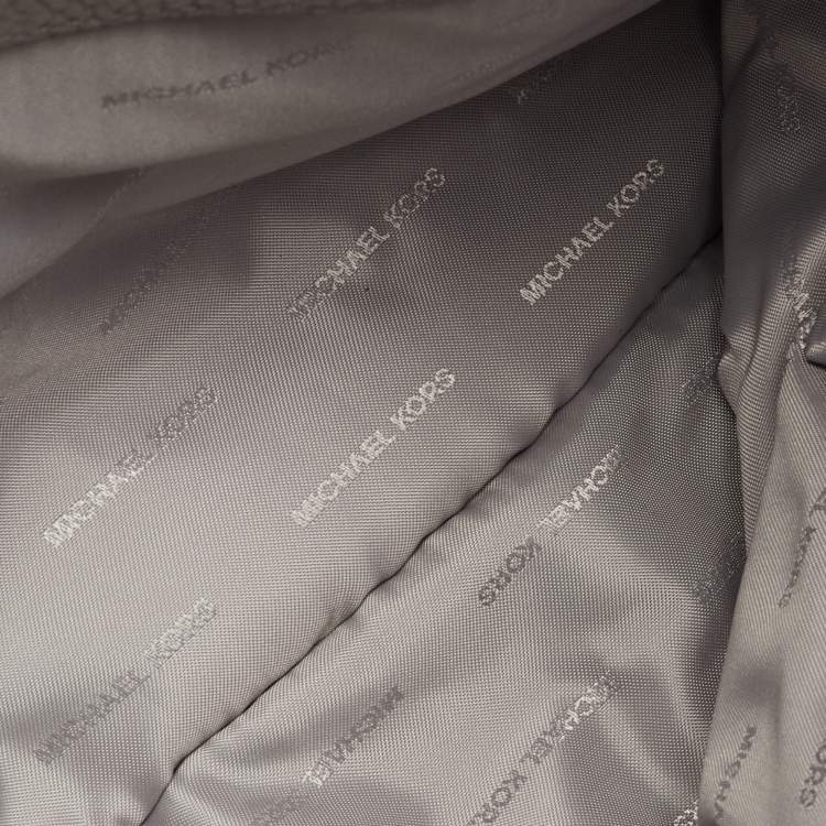 Pre Owned Michael Kors Jet Set Grey Leather Shoulder Bag