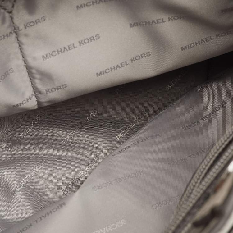 Pre Owned Michael Kors Jet Set Grey Leather Shoulder Bag