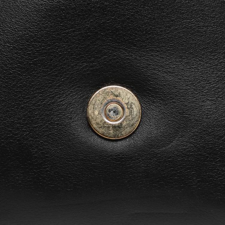 Pre Owned Michael Kors Padlock Black Leather Chain Shoulder Bag