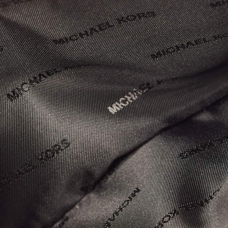 Pre Owned Michael Kors Adele Studded Black Leather Phone Wristlet Wallet