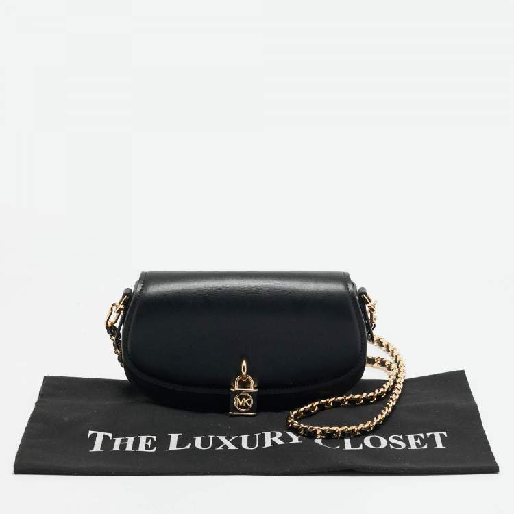 Pre Owned Michael Kors Mila Black Leather Shoulder Bag